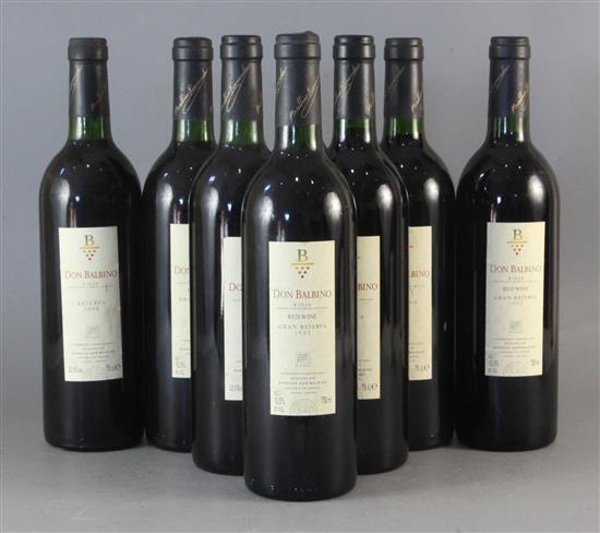 Eight bottles of Don Balbino, Rioja, 1994.